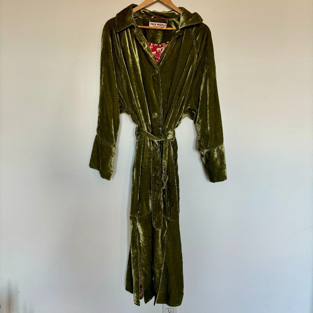 Free People Green Velvet Jacket